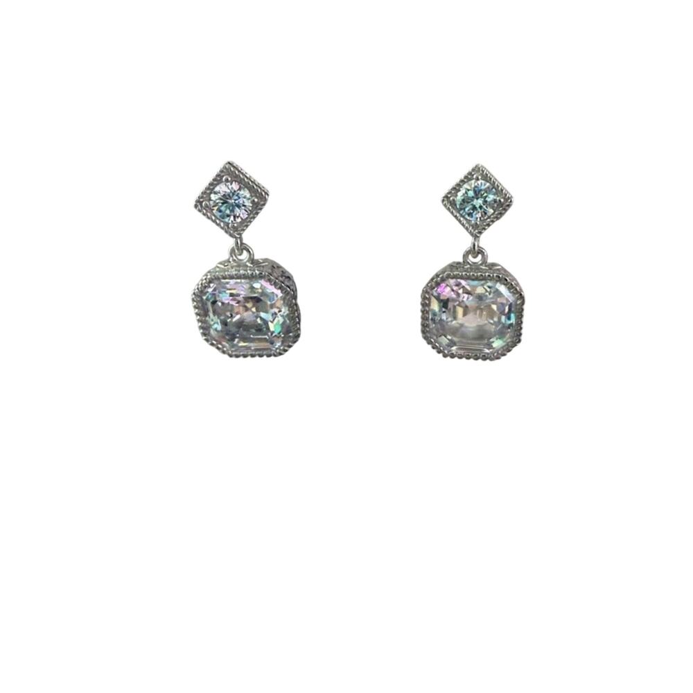 Judith Ripka 925 Sterling Silver Dangle Earrings NEW